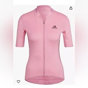 adidas women The Short Sleeve Cycling Jersey. Pink Size Medium. NWT